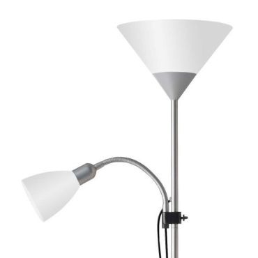 MODÈLE D’EXPOSITION - Brilliant Spari 4 - lampadaire - 180 cm - argent et blanc