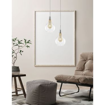 Nova Luce Filo - lampe suspendue - Ø 16 x 120 cm - chrome et or