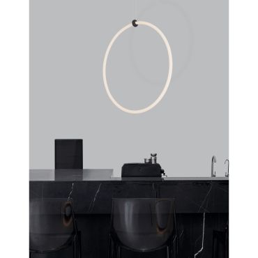 Nova Luce Girdino - lampe suspendue - 59,5 x 21 x 120 cm - 30W LED dimmable inclus - noir sable