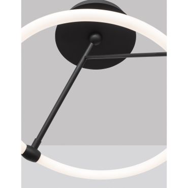 Nova Luce Janus - lampe suspendue - Ø 38 x 37 cm - 21W LED inclus - noir sable