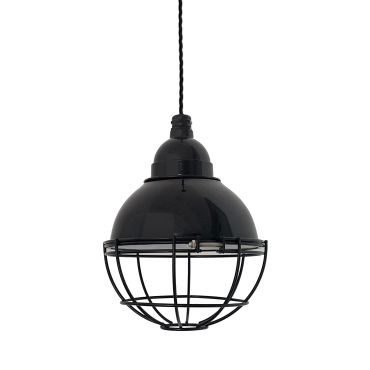 Faro Claire - lampe suspendue - Ø 16,5 x 14 cm - noir brillant