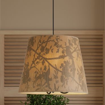 Searchlight Isla - lampe suspendue - Ø 45 x 150 cm - brun et noir