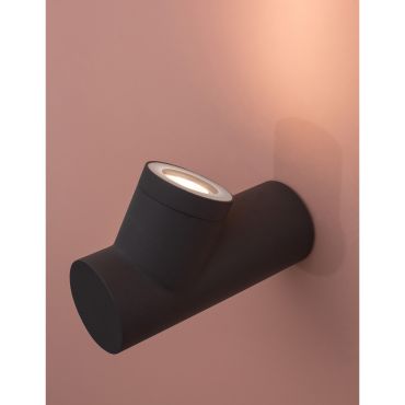 Nova Luce Ramo - applique d'extérieur - 8 x 20 x 14,6 cm - IP65 - gris foncé
