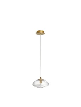 Nova Luce King - lampe suspendue - Ø 16 x 200 cm - or et transparent