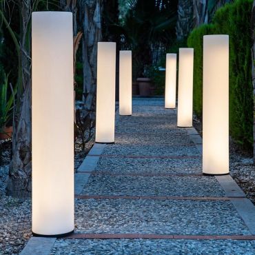 New Garden Fity 100 - lampadaire d'extérieur - Ø 19 x 100 cm - 14W LED inclus - IP65 - blanc - couleur de lumière blanc chaud