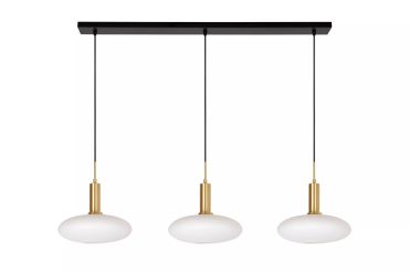 Lucide Singala 3L - lampe suspendue - 126 x 30 x 169 cm - opale et or