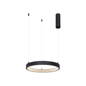 Nova Luce Preston - lampe suspendue - Ø 40 x 120 cm - 25W LED dimmable inclus - sand black