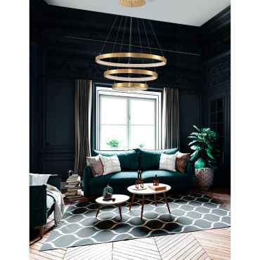 Nova Luce Preston - lampe suspendue - Ø 80 x 150 cm - 112W dimmable LED inclus - antique gold brass