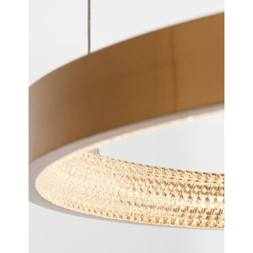 Nova Luce Preston - lampe suspendue - Ø 60 x 120 cm - 37W LED dimmable inclus - antique gold brass