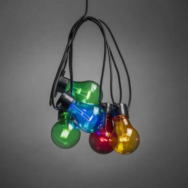 Konstsmide - set de lumières décoratives pour fêtes avec fonction dimmer - 9,5m de long avec 10m de cordon - 20 ampoules LED inclus - 6,8W - IP44 - multicolore