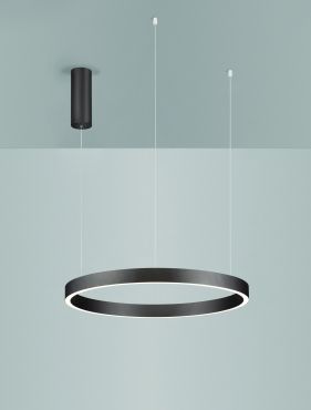 Nova Luce Elowen - lampe suspendue - Ø 60 x 150 cm - 60W dimmable LED inclus - brun café brossé
