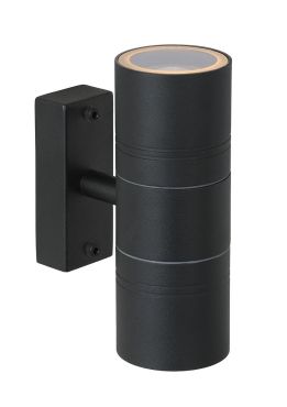 Lucide Arne - Applique d'extérieur - 6,3 x 12 x 17 cm - 2 x 5W LED inclus - IP44 - noir