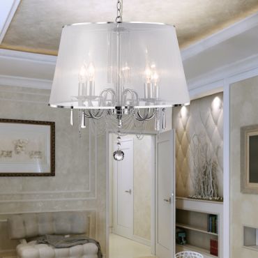 Searchlight Venetian - lustre - Ø 50 x 140 cm - chrome