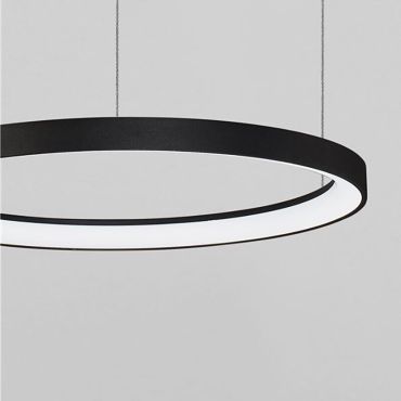 Nova Luce Pertino - lampe suspendue - Ø 48 x 150 cm - 38W LED dimmable inclus - noir sable