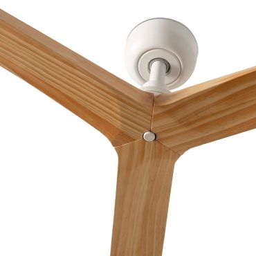 Faro Klim L - ventilateur de plafond - Ø 150 cm - blanc mat et pin