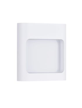 Nova Luce Tall - applique murale extérieure - 12,5 x 13,5 x 4 cm - 6W LED inclus - IP54 - blanc sablé