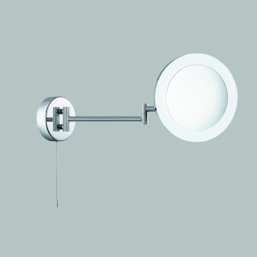 Searchlight Miroirs de salle de bains - miroir avec éclairage et interrupteur à tirette - 40 x 20 x 20 cm - 3W LED dimmable inclus - IP44 - chrome