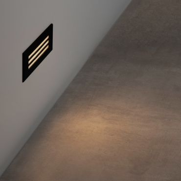 Nova Luce Off - applique encastrée - 25,6 x 7,6 x 5,3 cm - 6W LED inclus - IP65 - noir sablé