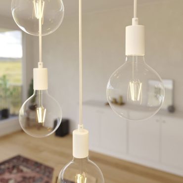 Creative Cables - lampe suspendue 7L - 67,5 x 130 cm - blanc