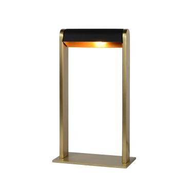 Lucide Loras - lampe à poser - 18 x 9 x 32,5 cm - or mat et noir