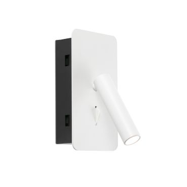 Faro Suau - applique murale encastrée avec interrupteur - 9,5 x 17 cm - LED 3W incl. - blanc mat