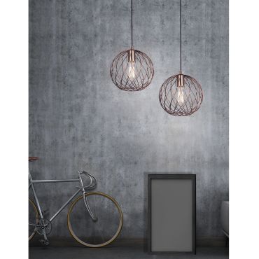 Nova Luce Eriberto - lampe suspendue - Ø 25 x 150 cm - cuivre rouille
