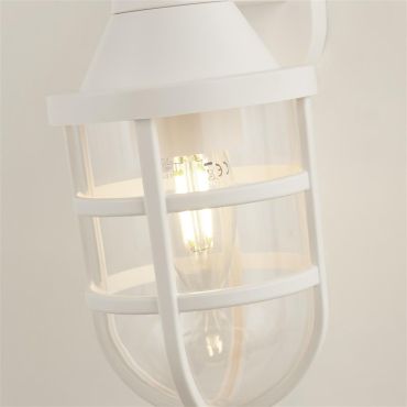 Searchlight Seaside - lampe murale extérieure - 11 x 21 cm - IP44 - blanc