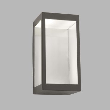 Searchlight Box - Applique d'extérieur - 12 x 22 cm - 10W LED inclus - IP44 - gris foncé