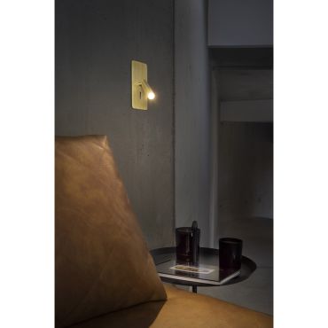 Faro Suau - applique encastrée avec interrupteur - 9,5 x 17 cm - LED 3W incluse - doré satiné