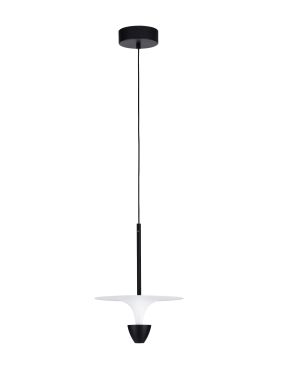 Nova Luce Luet - lampe suspendue - Ø 26 x 180 cm - 11W LED inclus - noir sablé et blanc