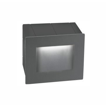Nova Luce Krypton - applique encastrée - 8 x 7 x 8 cm - 3W LED inclus - IP54 - gris foncé