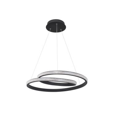Nova Luce Grania - lampe suspendue - Ø 55 x 120 cm - 25W LED dimmable inclus - noir sable