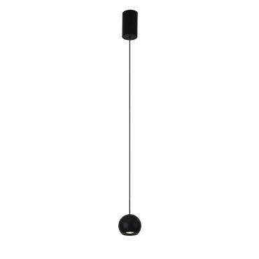 VK Lighting Aira - lampe suspendue - Ø 6,5 x 190 cm - 5,6W LED inclus - noir
