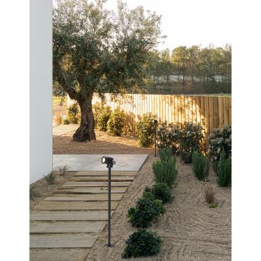 Nova Luce Fend - spot au sol - 9 x 5 x 64 cm - 5W LED inclus - IP65 - noir