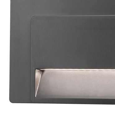 Nova Luce Luton - applique murale extérieure - 12,5 x 3,3 x 8,3 cm - 1,2W LED inclus - IP65 - gris foncé