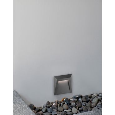 Nova Luce Luton - applique murale extérieure - 12,5 x 3,3 x 12,5 cm - 1,2W LED inclus - IP65 - gris foncé