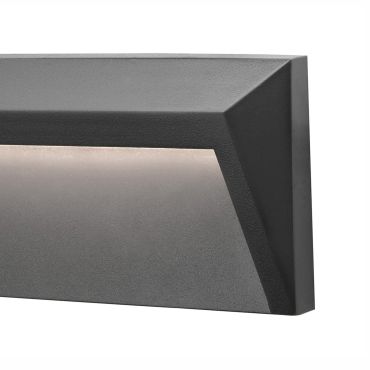 Nova Luce Luton - applique d'extérieur - 23 x 3,3 x 8 cm - 1,6W LED inclus - IP65 - gris foncé