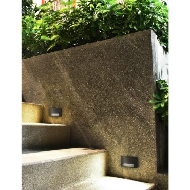 Nova Luce Krypton - applique murale extérieure - 8,5 x 5 x 8,5 cm - 3W LED inclus - IP54 - gris foncé