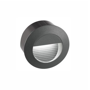 Nova Luce Krypton - applique encastrée - Ø 8 x 5,5 cm - 3W LED inclus - IP54 - gris foncé