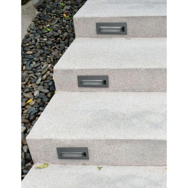 Nova Luce Krypton - applique encastrée - 13,5 x 8 x 5,5 cm - 3W LED inclus - IP54 - gris foncé