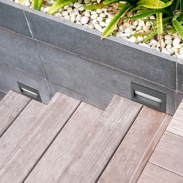 Nova Luce Krypton - applique encastrée - 8,5 x 8 x 5,5 cm - 1,5W LED inclus - IP54 - gris foncé