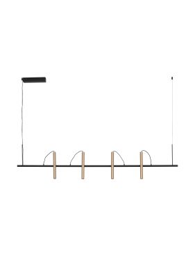 Nova Luce Prato - lampe suspendue - 150 x 230 x 9,2 cm - 22W dimmable LED inclus - café moka et noir