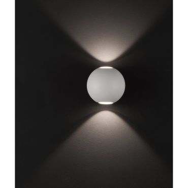 Nova Luce Como - applique murale extérieure - Ø 11 x 8,5 cm - 2 x 5W LED inclus - IP54 - blanc