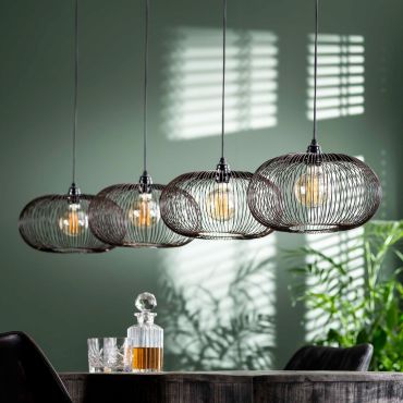 Vico Disk Wire - lampe suspendue - 170 x 35 x 150 cm - nickel noir