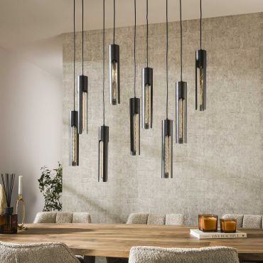 Vico Tube - lampe suspendue - 150 cm - noir