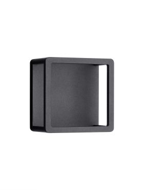 Nova Luce Misti - applique murale extérieure - 18 x 18 x 13 cm - 9W LED inclus - IP65 - anthracite foncé