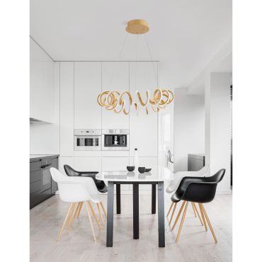 Nova Luce Zinia - lampe suspendue - Ø 60 x 150 cm - 45W LED inclus - sand gold