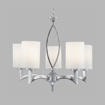 Searchlight Gina - lustre - Ø 48 x 100 - chrome et blanc