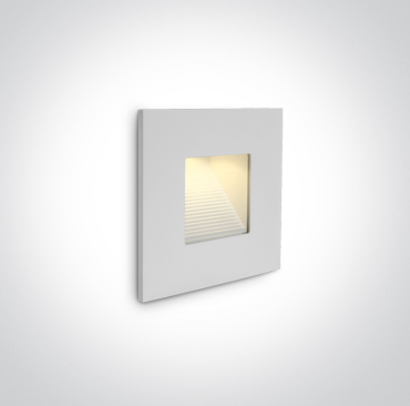 ONE Light Indoor/outdoor Dark Light Wall Recessed - applique murale encastrée - 8,5 x 8,5 x 3,2 cm - 1W LED inclus - IP44 - blanc