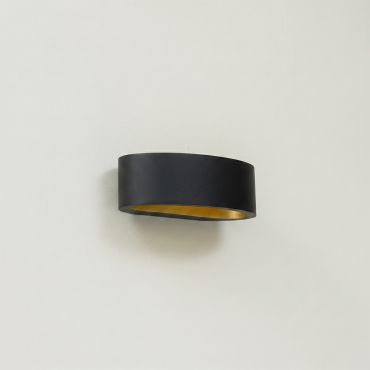 Artdelight Sharp - applique murale - 19 x 10 x 7 cm - 7,2W LED dimmable inclus - IP65 - noir et or mat